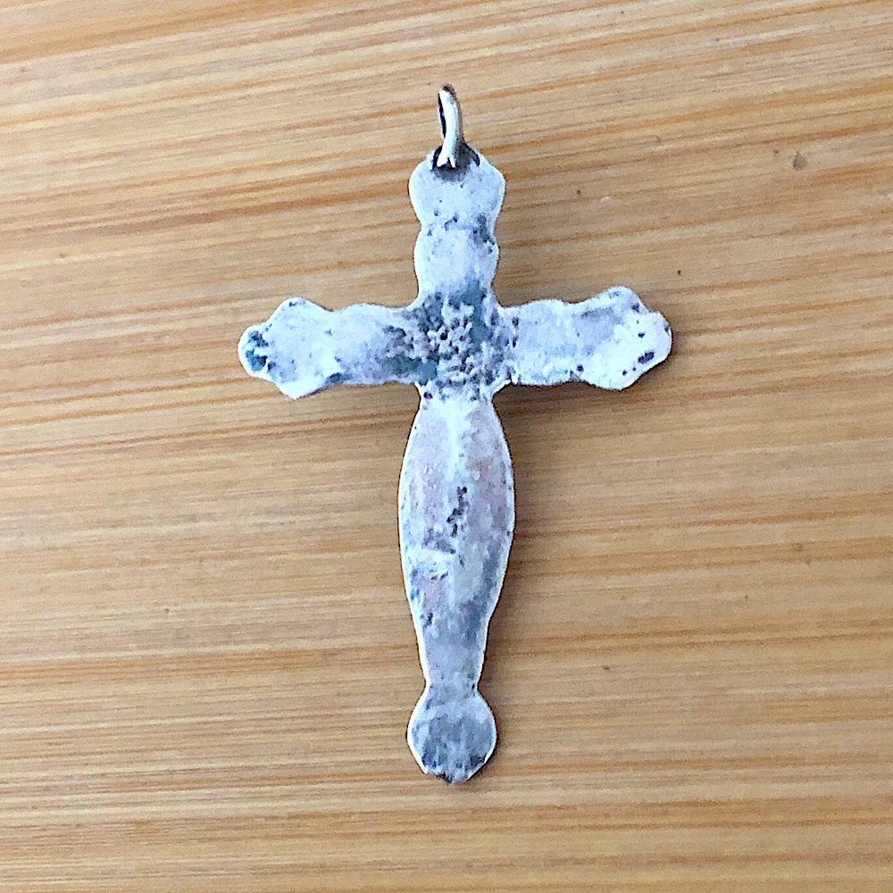 $48 Vintage Estate Cross Sterling Silver & Turquoise No Mark - Picture 5 of 7